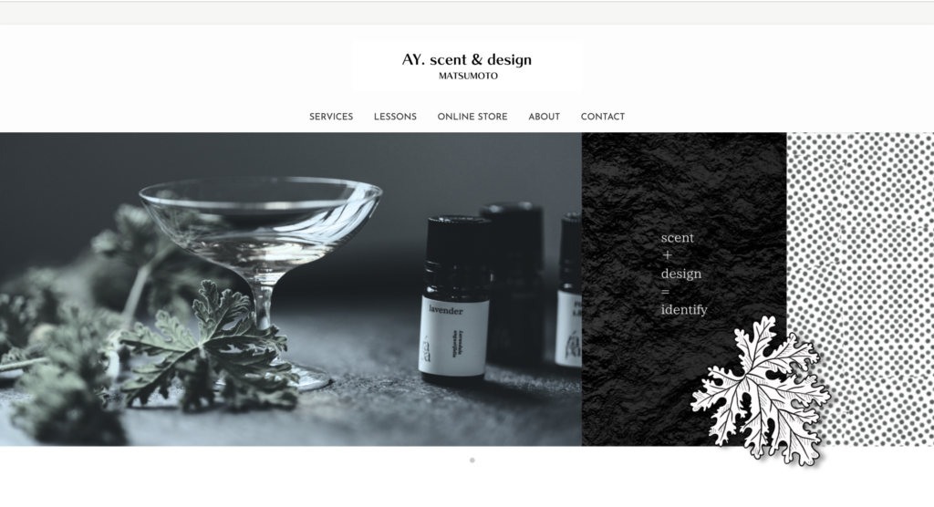 AY. scent & designさまHPファーストビュー画像